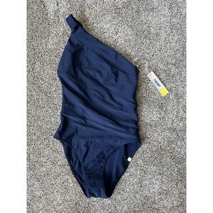 NWT Summersalt Side Stroke One Piece Swimsuit Size 2 One Shoulder Blue